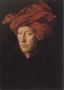 Jan Van Eyck Man in aRed Turban china oil painting reproduction